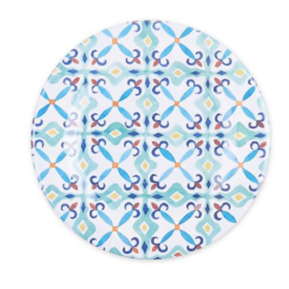 Set of 8 Melamine Salad Plates, Italian